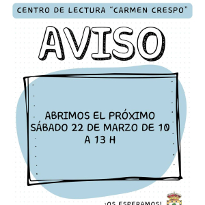 Apertura extraordinaria del Centro de lectura